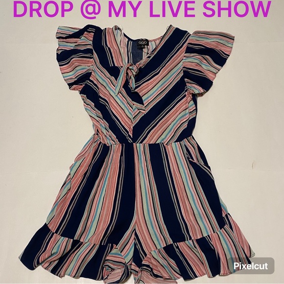 GiGiO Pants - 25. MWT! GiGiO stripe romper size medium